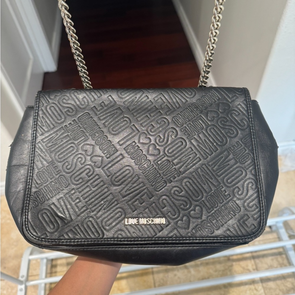 Love Mochino Purse - Black With Red Interior